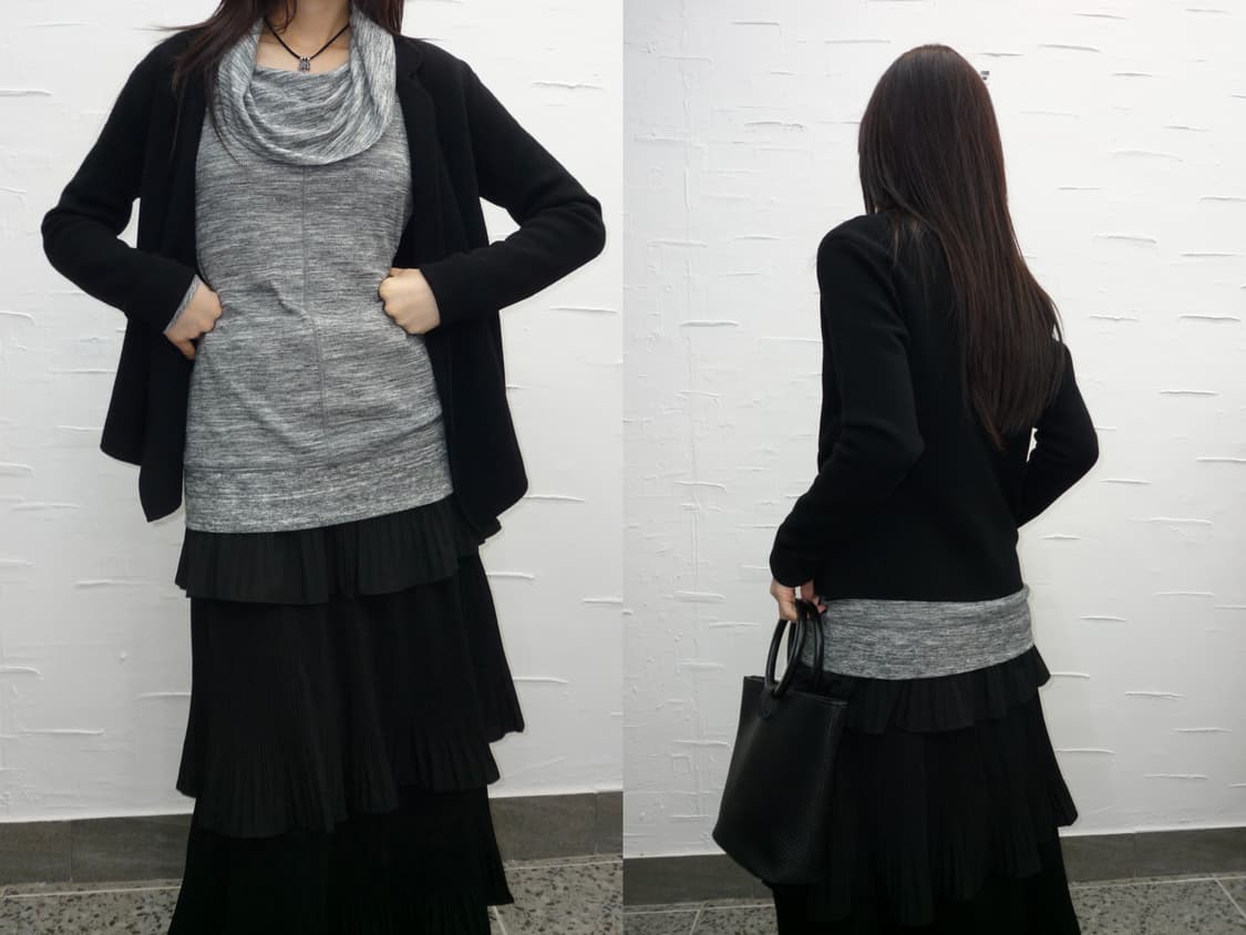 unblance black cardigan 상품이미지3