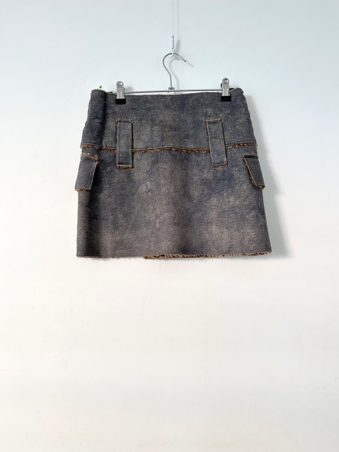 Utility layered warm skirt / grey 상품이미지3