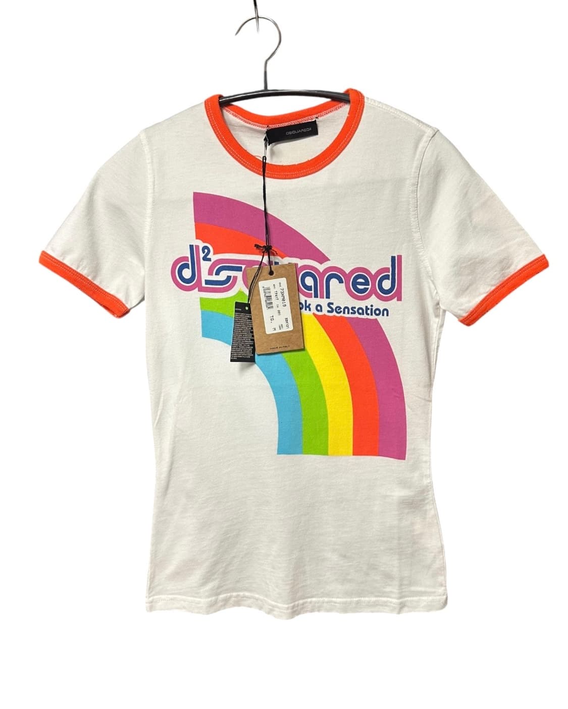 (새상품) DSQUARED2 레인보우 로고 링거 반팔티 M size 상품이미지1