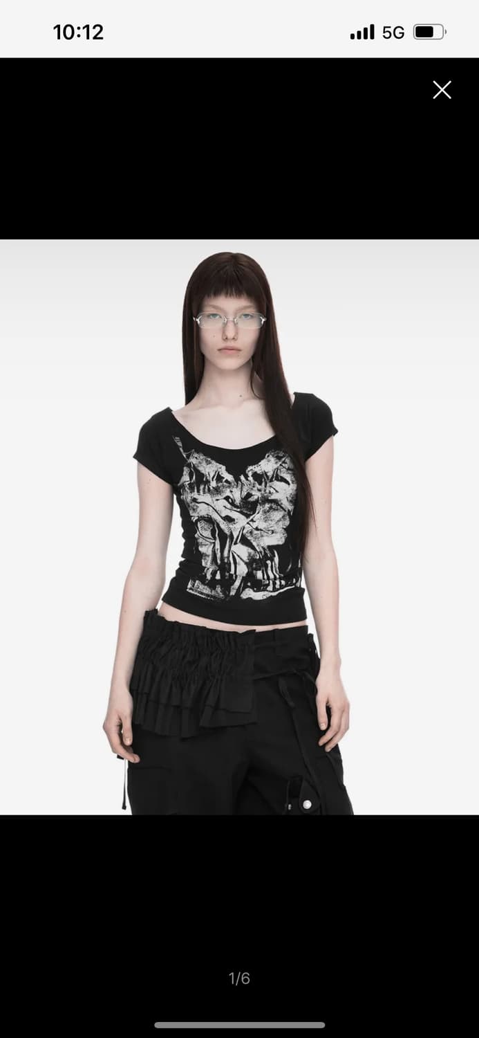 Nache 슬립 엑스레이 프린트 티셔츠 반팔 상품이미지1