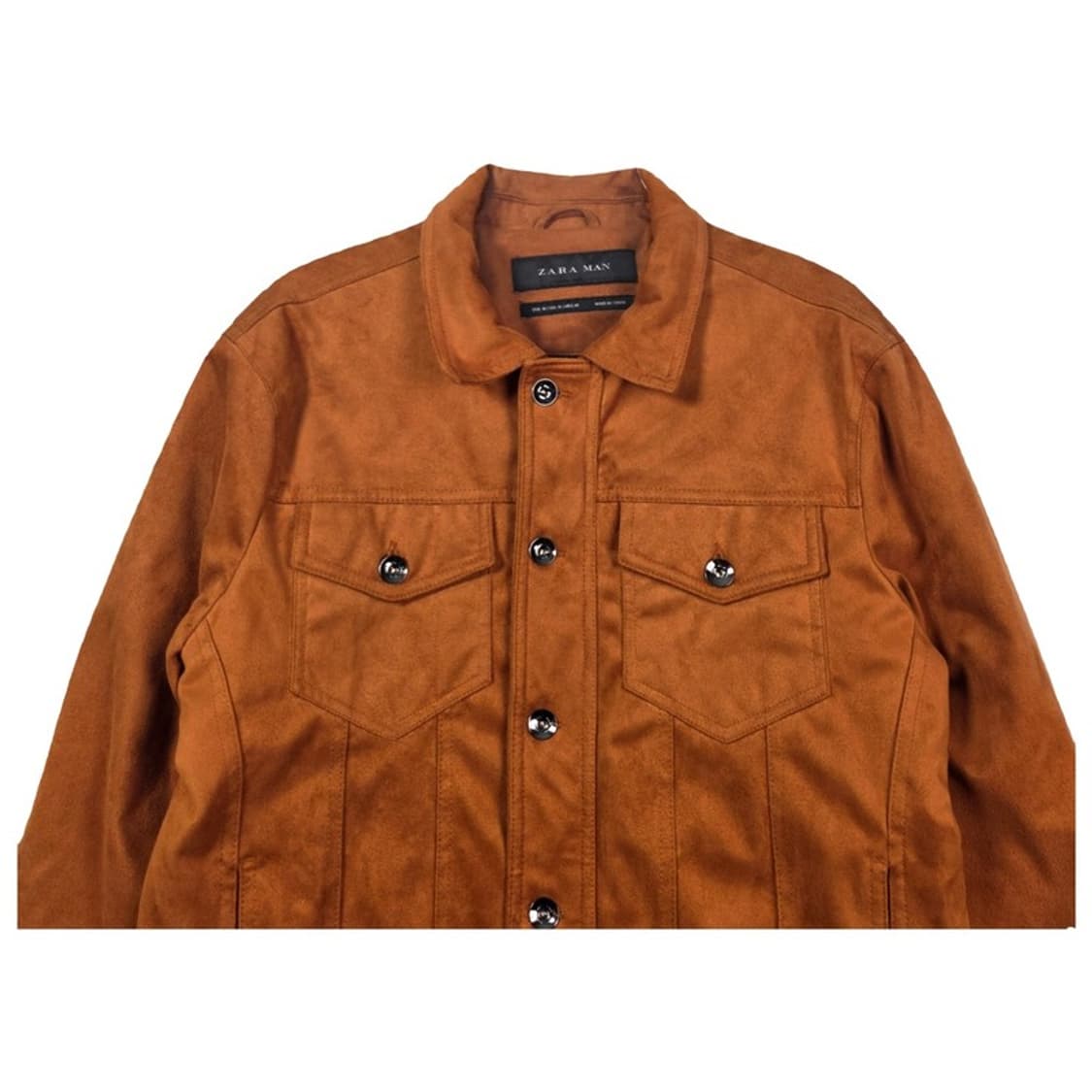 ZARA MAN 카멜 스웨이드무드 트러커 점퍼 M 상품이미지3