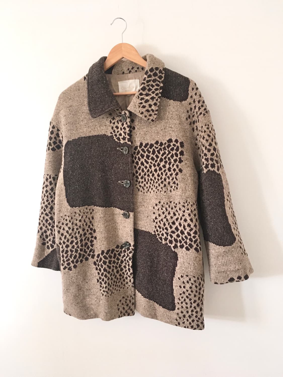 Animal pattern wool knit jacket 상품이미지3