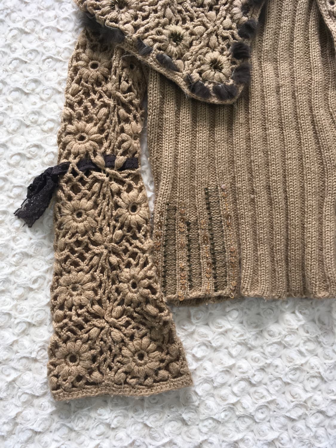 jpn vintage camel forest crochet knit 상품이미지8