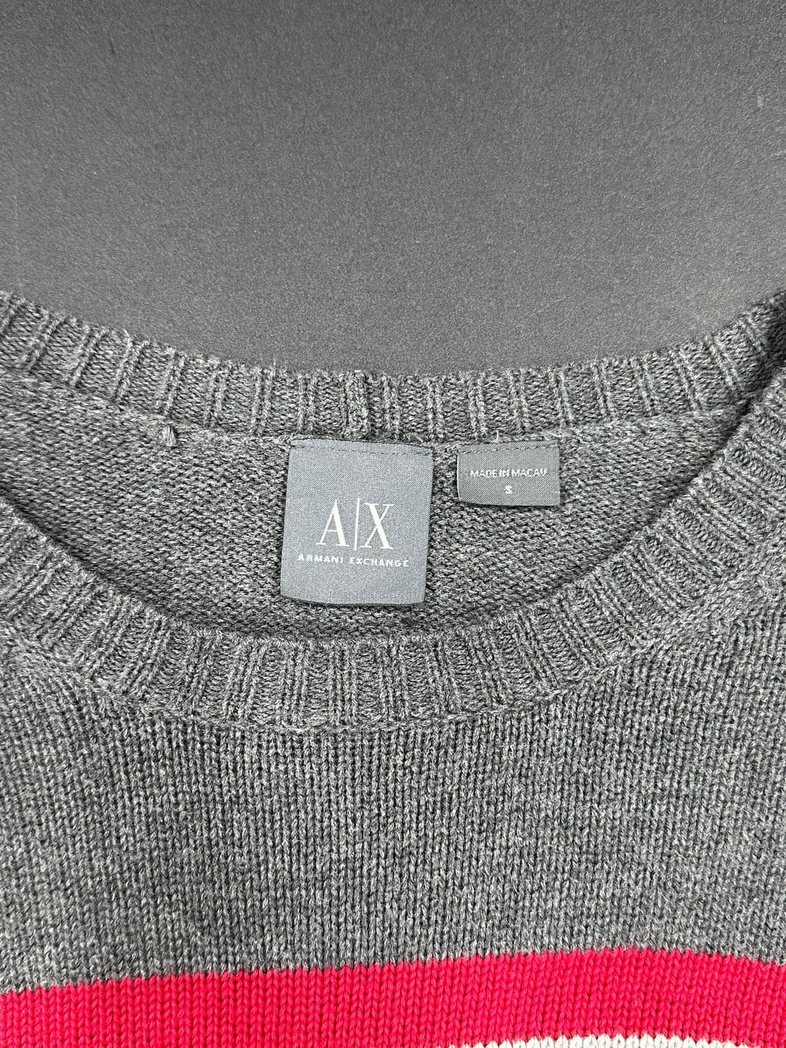 아르마니 익스체인지 로고 배색 니트 스웨터 상품이미지6
