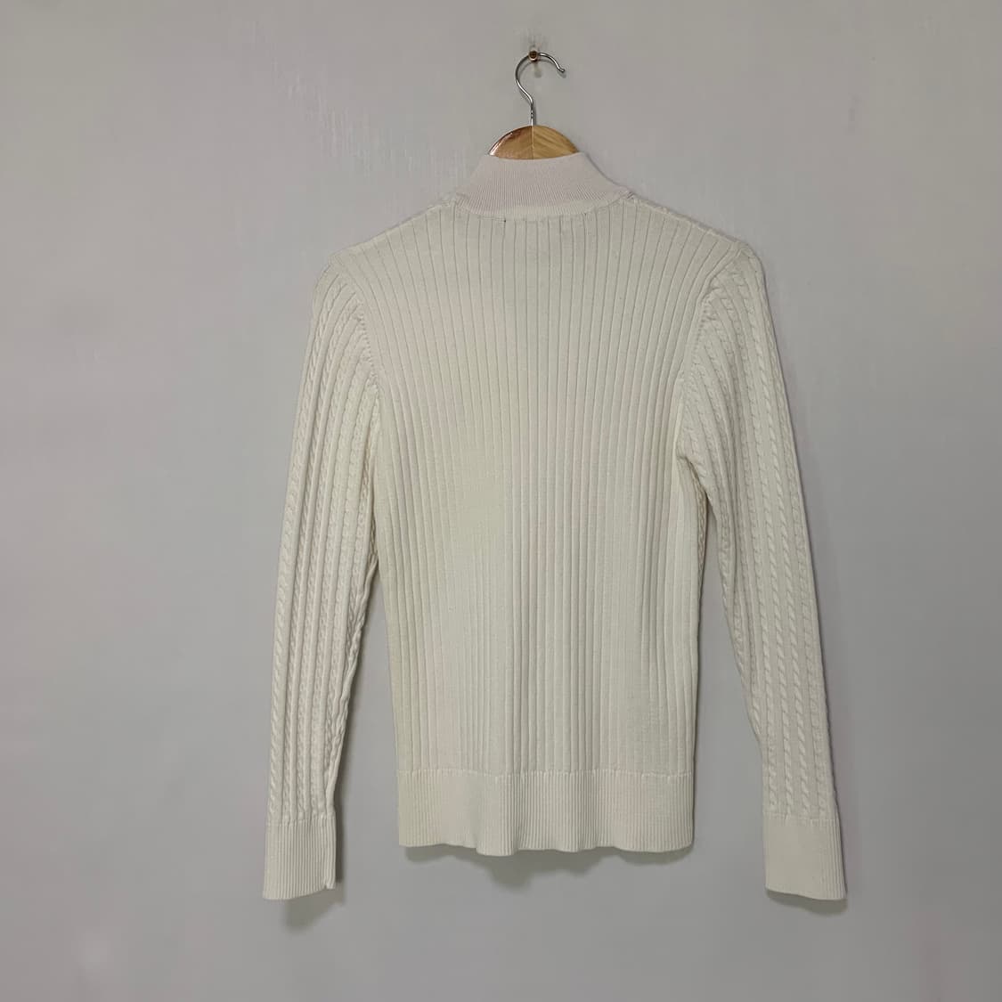 폴로 랄프로렌 케이블 니트집업 아이보리 여성 슬림 XL 꽈배기 가디건 상품이미지4