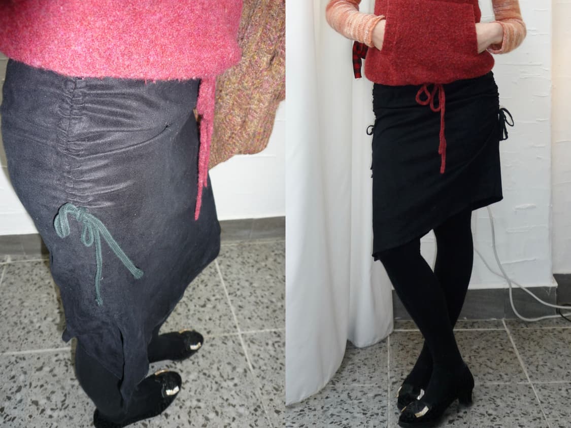 Unbalance ribbon midi skirt 상품이미지1