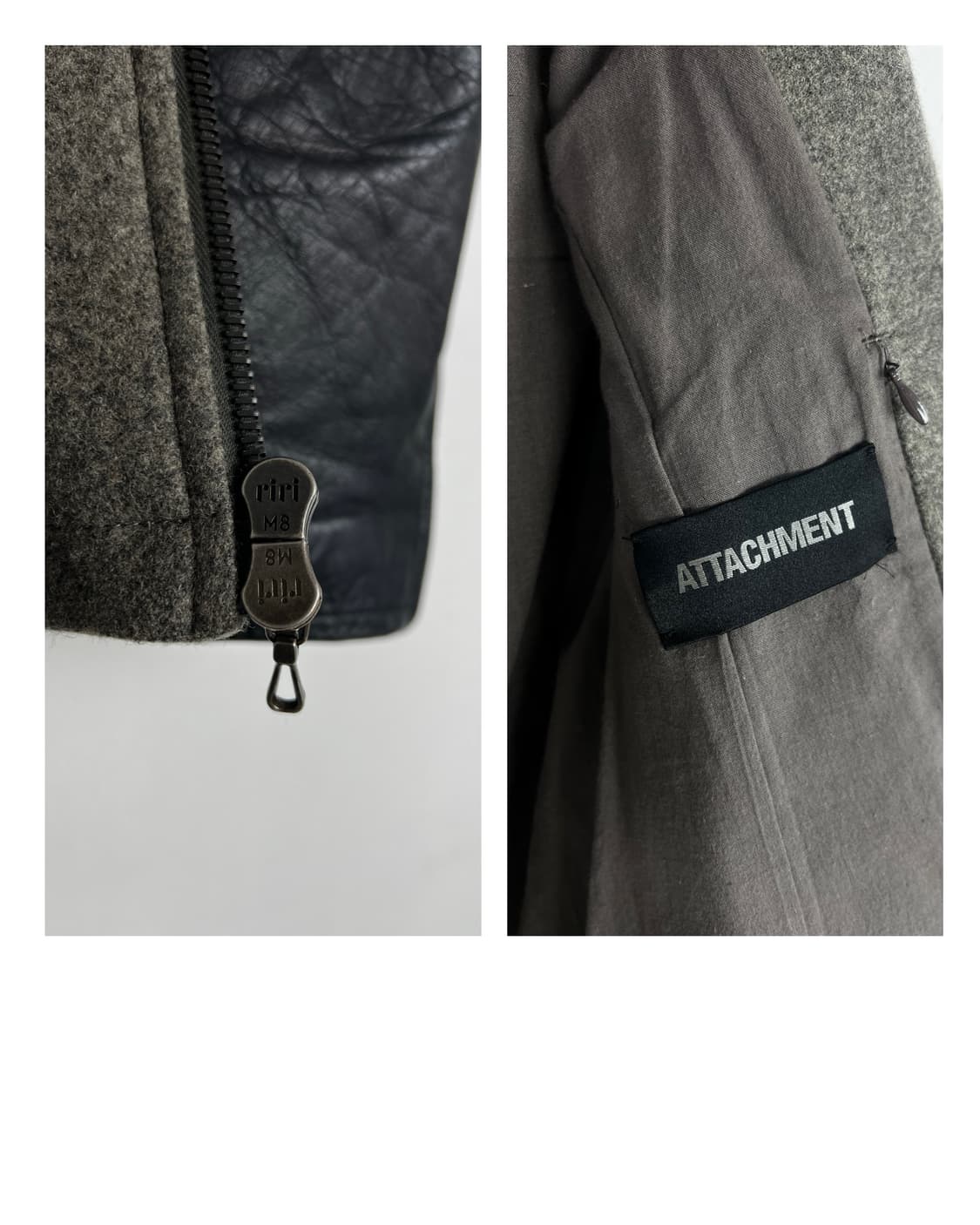 어태치먼트 (Attachment) 레더암 하이넥 멜톤 울 자켓 상품이미지8