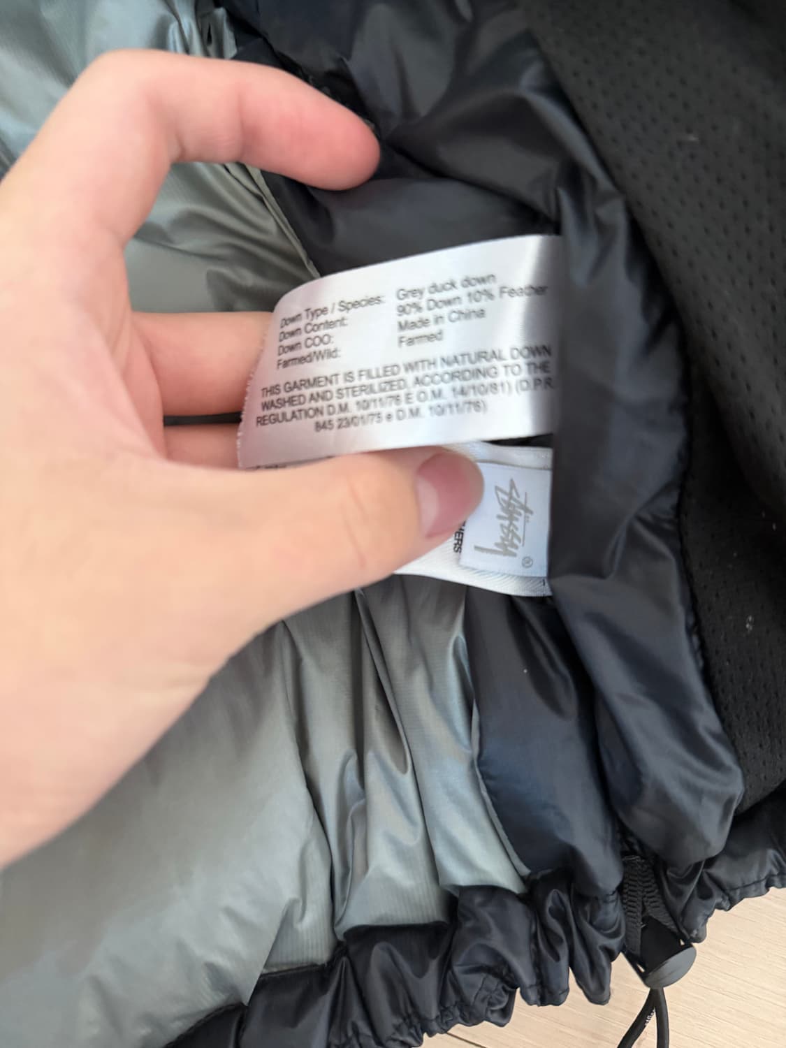 스투시 다운 파카 마이크로 립스탑 팬텀 블랙 L 상품이미지5