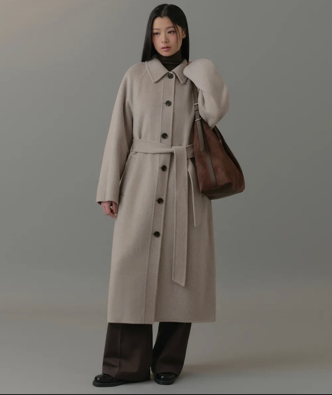 무신사 스탠다드 우먼즈 캐시미어 블렌드 핸드메이드 발마칸 로브 코트 상품이미지2