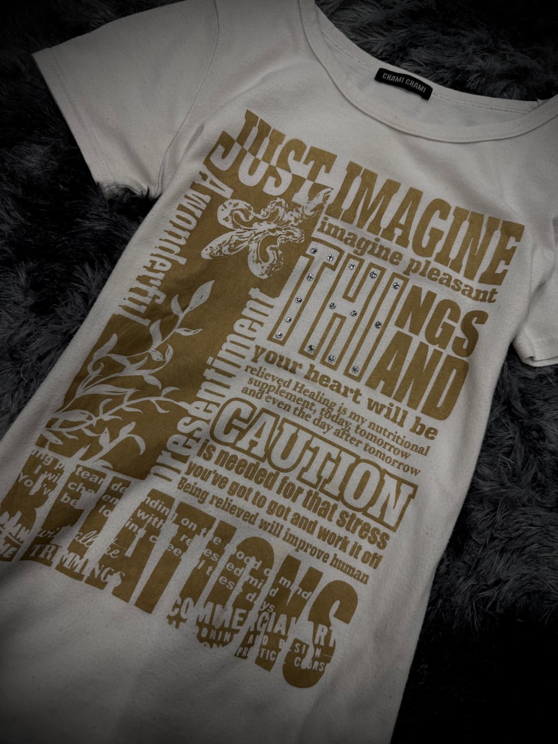 골드 레터링 y2k 반팔 티셔츠 상품이미지3