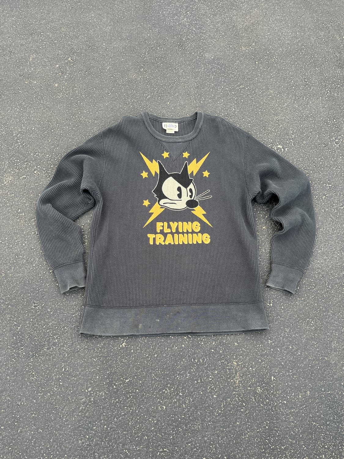 토이즈 맥코이 펠릭스 더 캣 ‘플라잉 트레이닝’ 빅 와플 크루넥 셔츠  상품이미지3