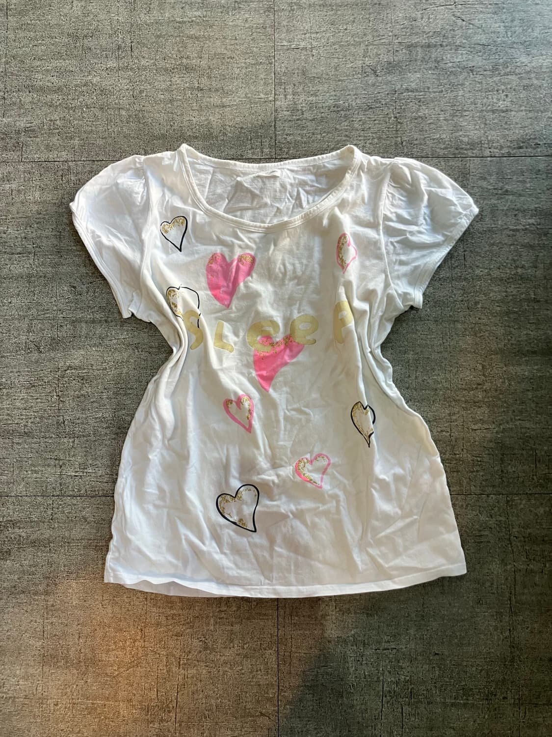 일본빈티지 Tsumori 핀터깔y2k 핑크갸루 와투케 반팔티셔츠 상품이미지1