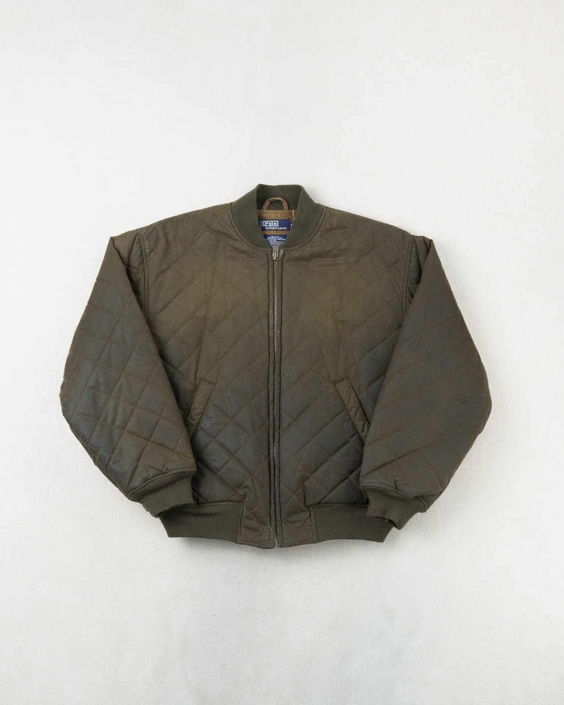 (L) 폴로 왁스 코튼 퀼팅 봄버 자켓 상품이미지1