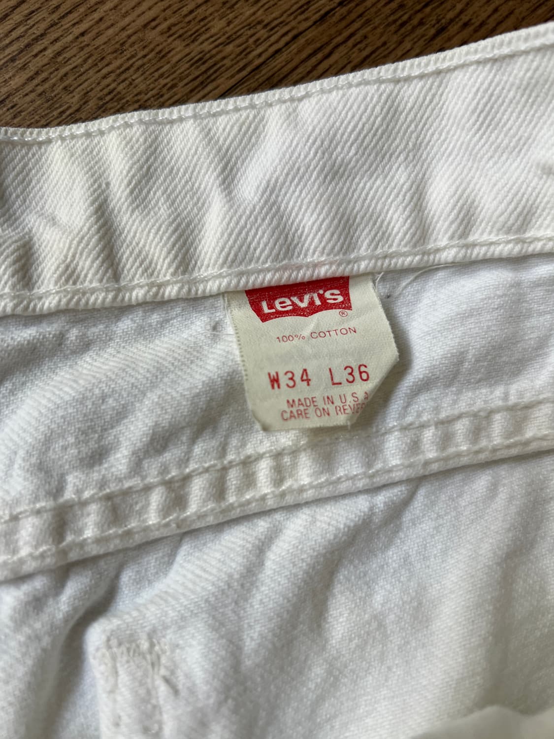 [34]90's 리바이스 USA 550 오렌지탭 에크루 데님 팬츠 상품이미지6