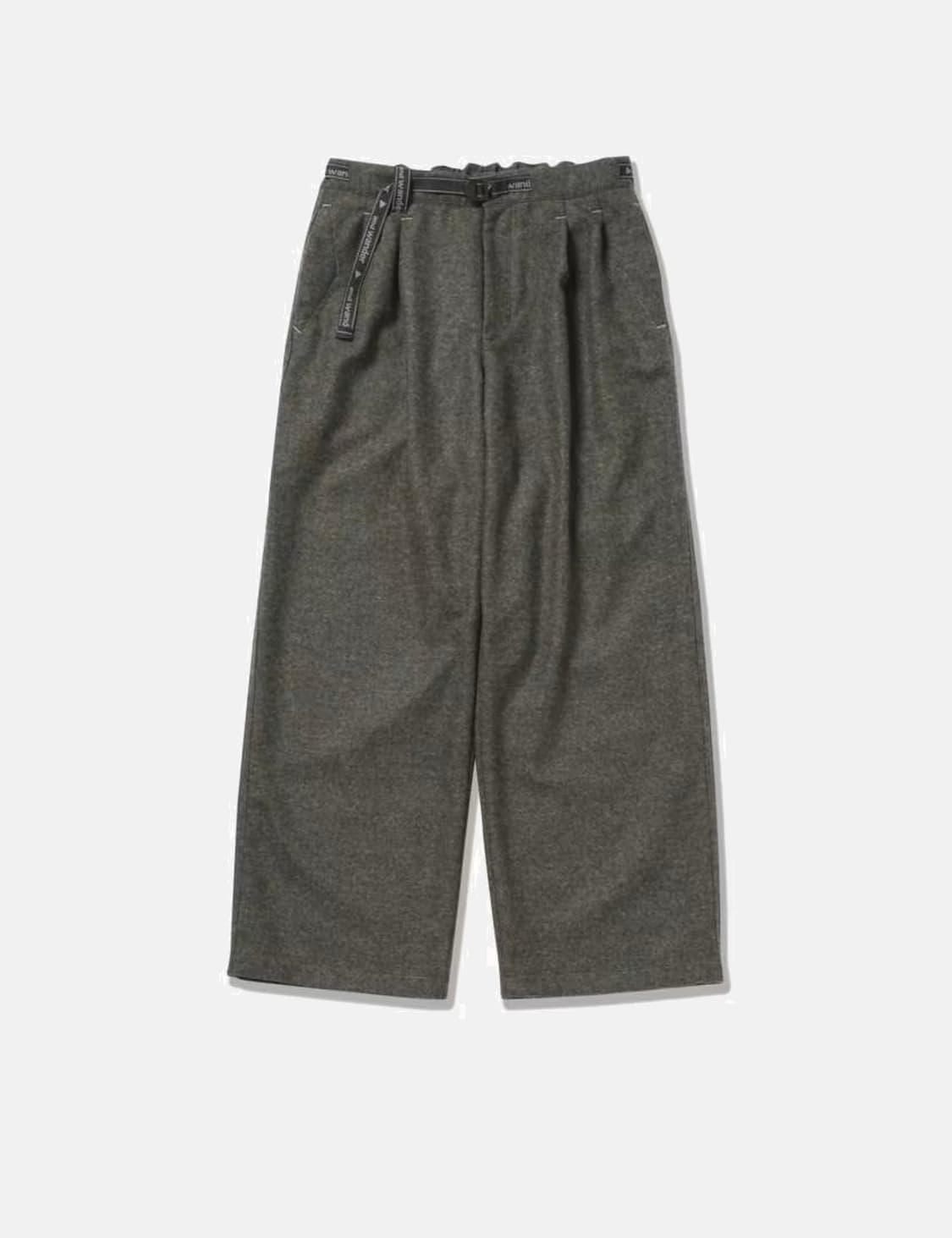 앤드원더 리울 트위드 와이드 팬츠 카키 상품이미지1