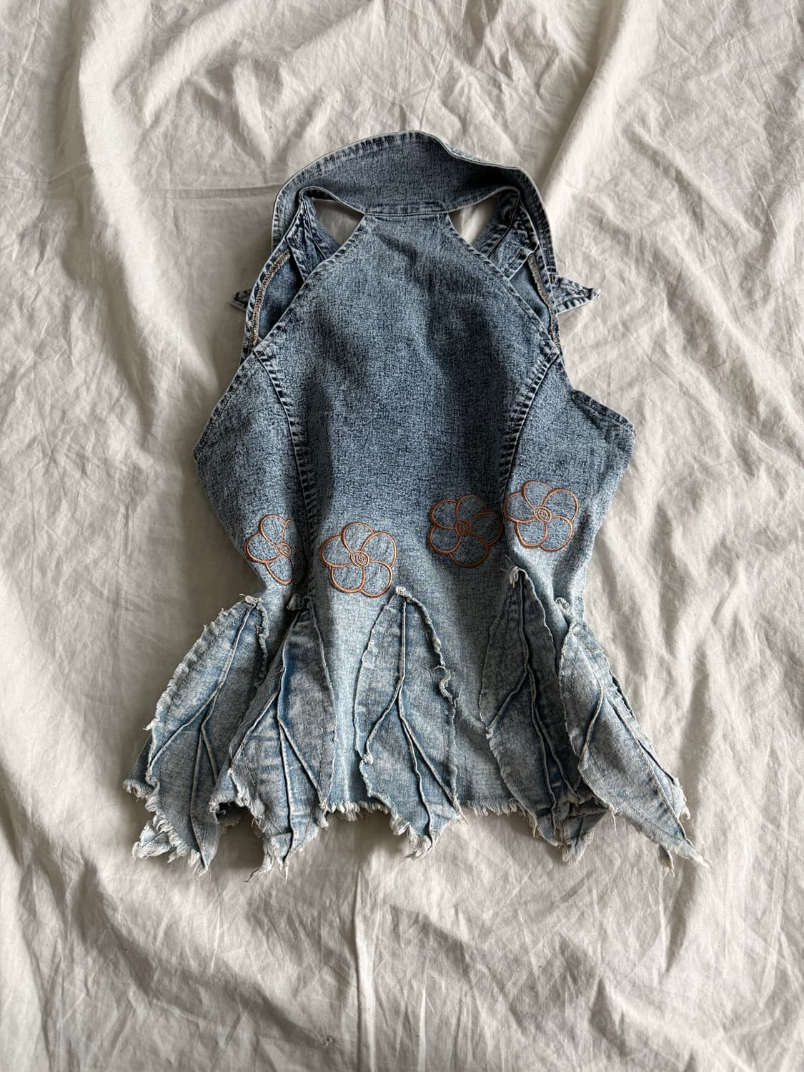 2000’s 00’s y2k 페어리 데님 홀터 베스트 상품이미지5