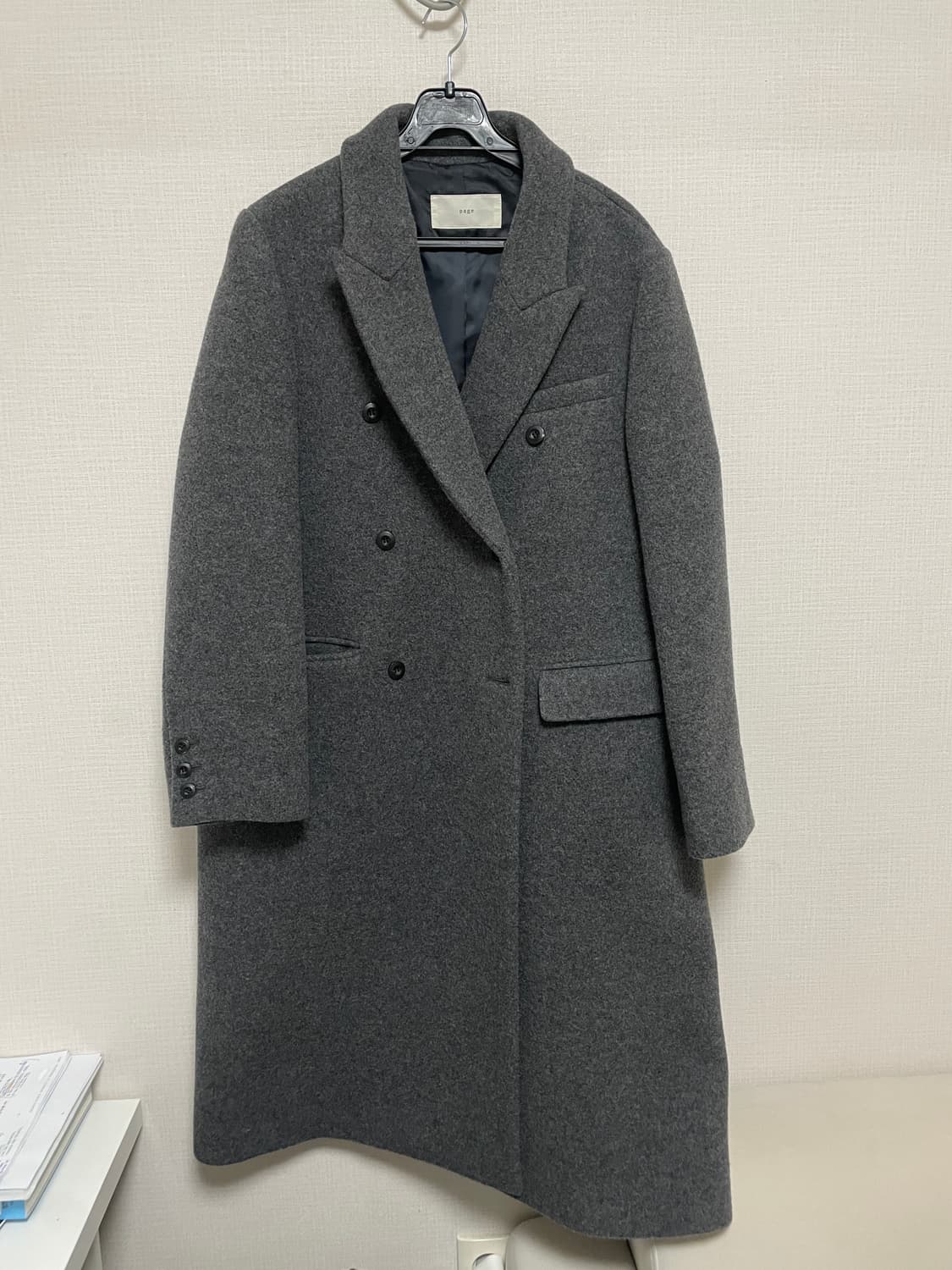 [킨다베이지]브롱스 테일러드 더블 울 코트 (차콜그레이) 상품이미지2