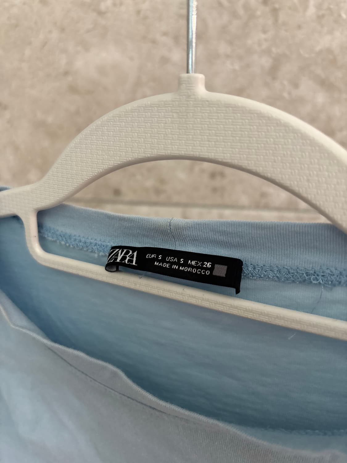 자라 반팔 ZARA 하늘색 퍼프 티셔츠 S 자라 퍼프 반팔티  상품이미지3