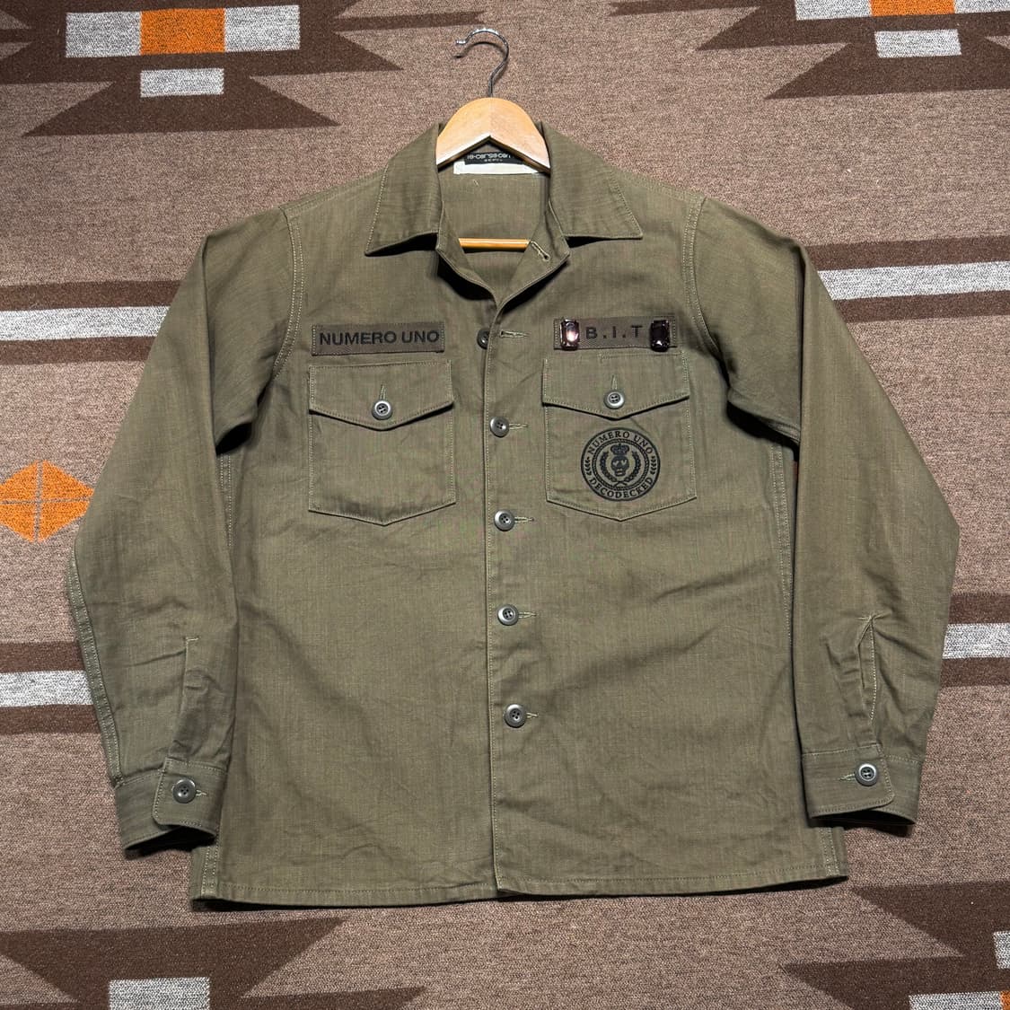 재팬 10꼬르소꼬모 누메로 HBT 밀리터리 셔츠 L og107 상품이미지1