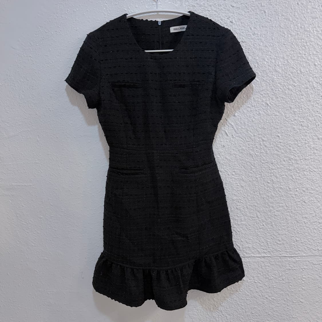 마우솔레움 Tweed Belted Flare Dress - Black 상품이미지2