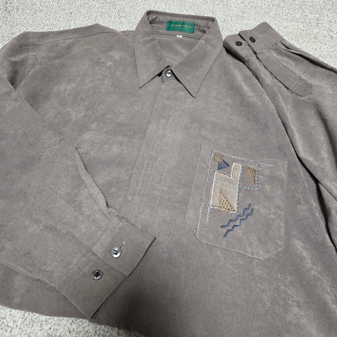 Carven 까르벵 포켓 자수 셔츠 L(100) 상품이미지1