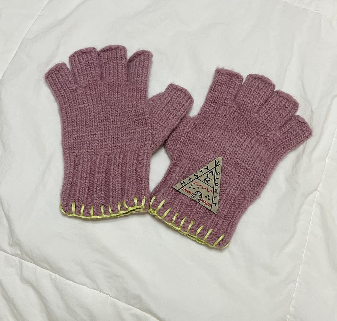 캐피탈 울 포크테일 글러브 스피크이지 자수 핑크 상품이미지3