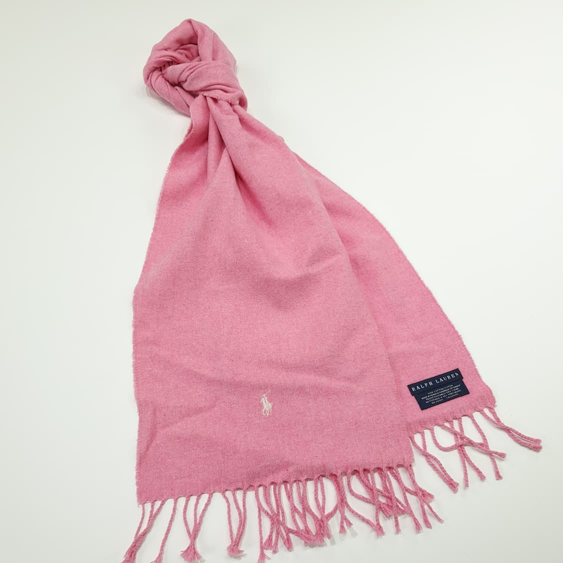 MX181 폴로 랄프로렌 핑크 프랑스 코튼 목도리 머플러 상품이미지3
