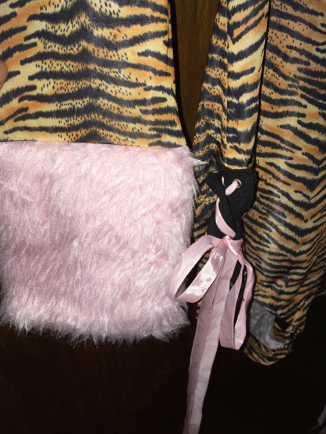 갸루 타이거 프린트 바디수트 레그워머 세트 상품이미지4