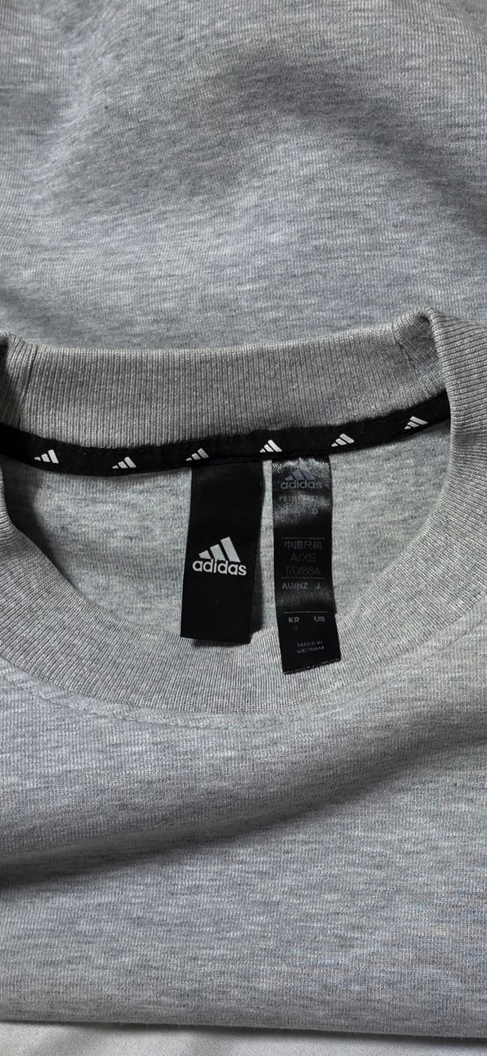 아디다스 삼선 회색 맨투맨 티셔츠 S 상품이미지3