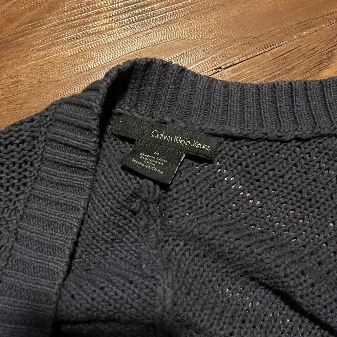 캘빈클라인 더스티 블루 코튼 레이어드 가디건 L 상품이미지5