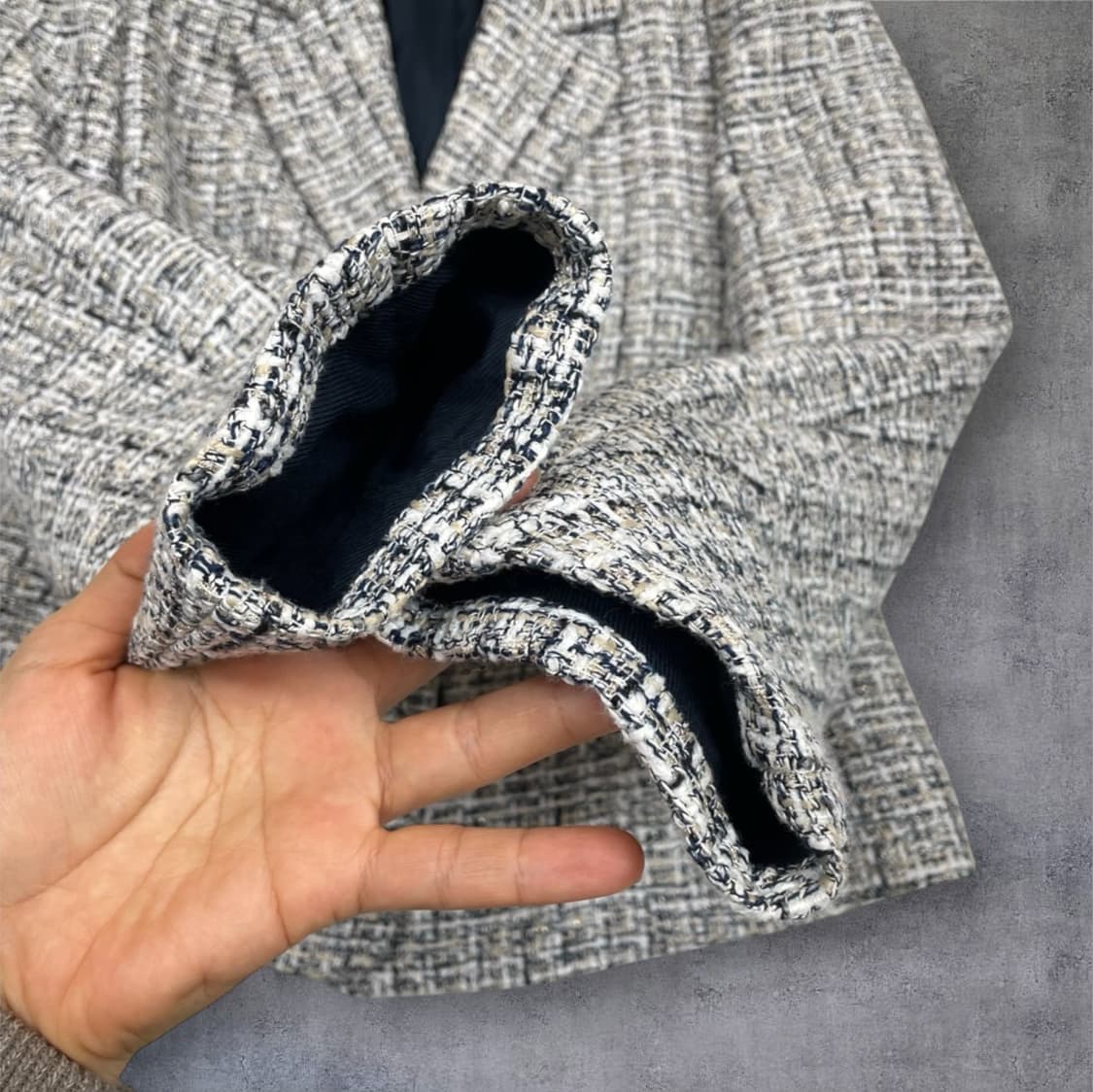 잇미샤 it MICHAA 네이비 트위드 셋업 투피스 자켓 미니스커트 상품이미지5