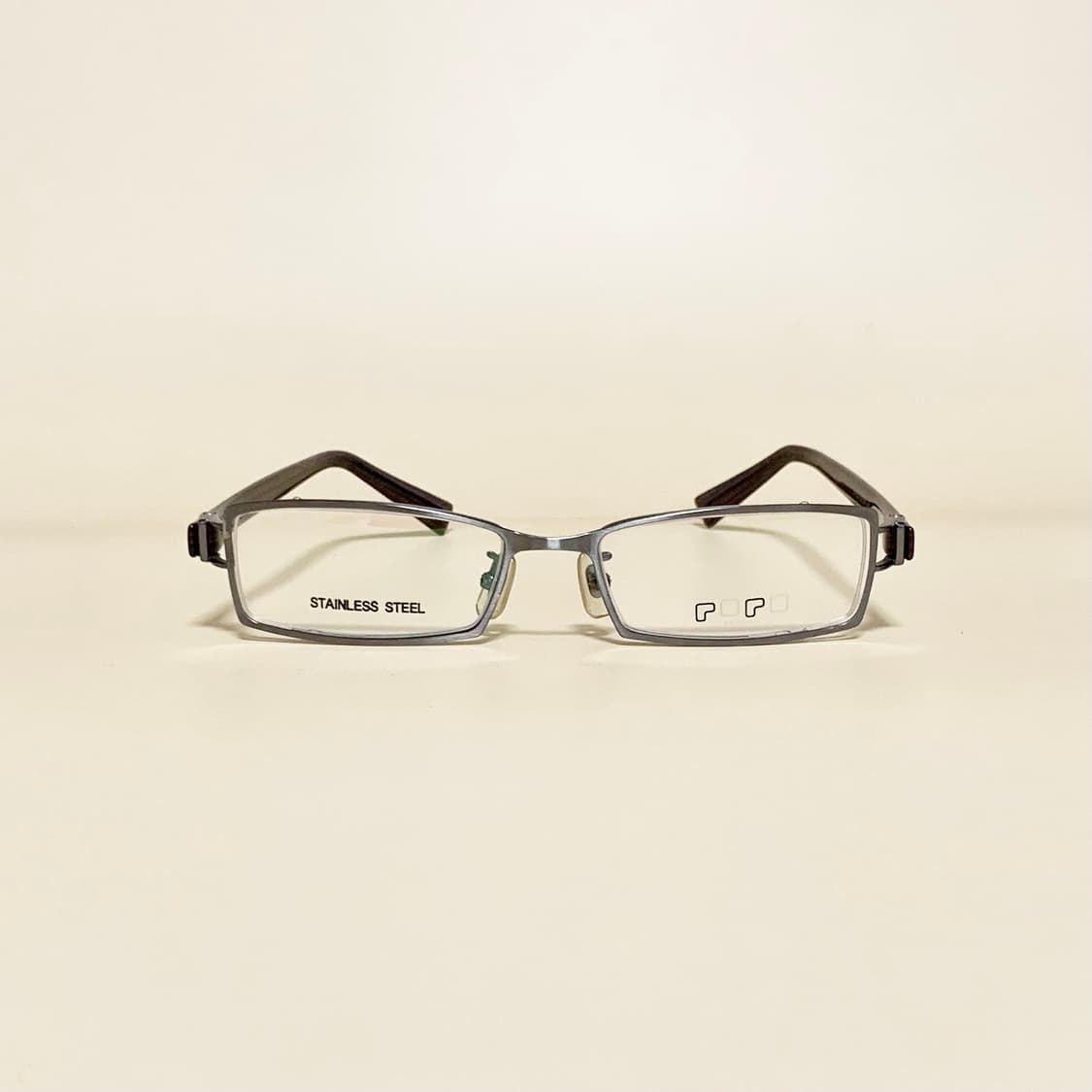 882 데드스탁 슬림 직사각 메탈 실버 스테인리스 Y2K 빈티지 남녀공용 상품이미지1