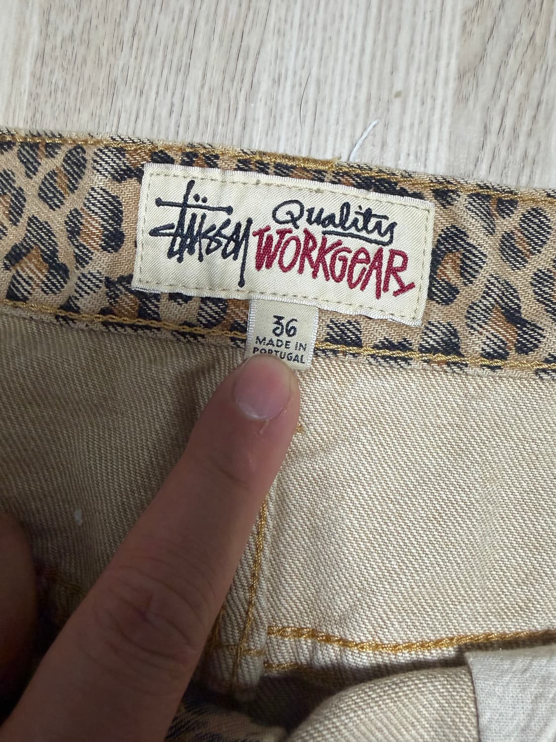 스투시 데님 워크 쇼츠 레오파드 36 상품이미지2