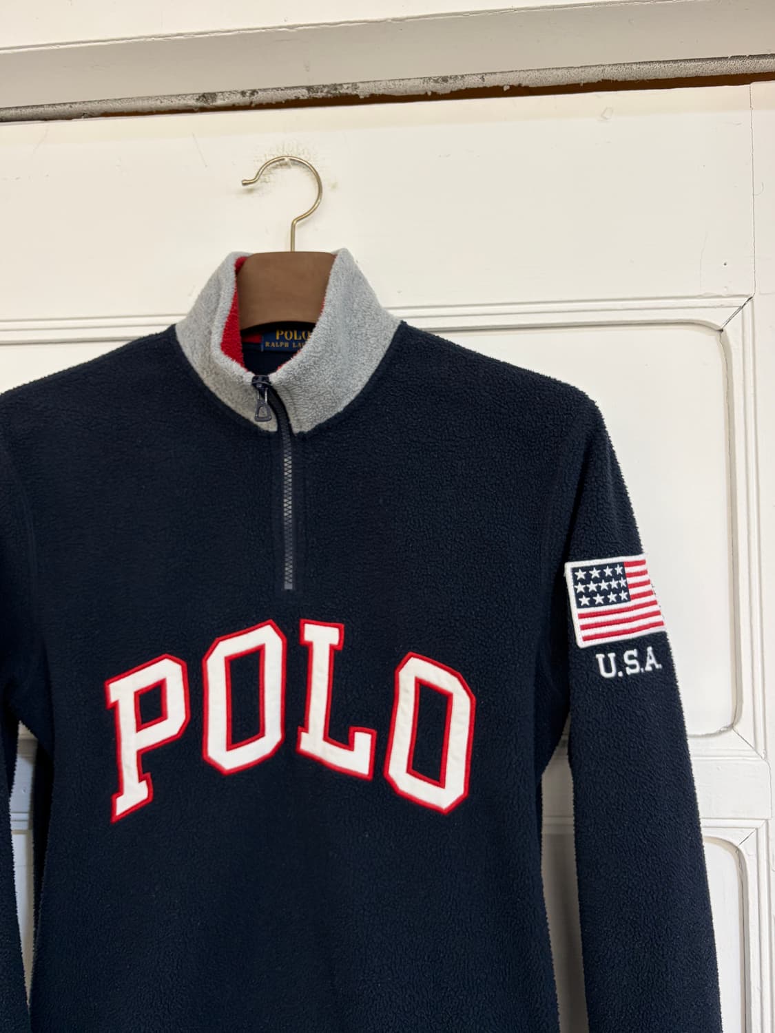 착샷O)) 폴로 플리스 하프짚 풀오버 상품이미지2