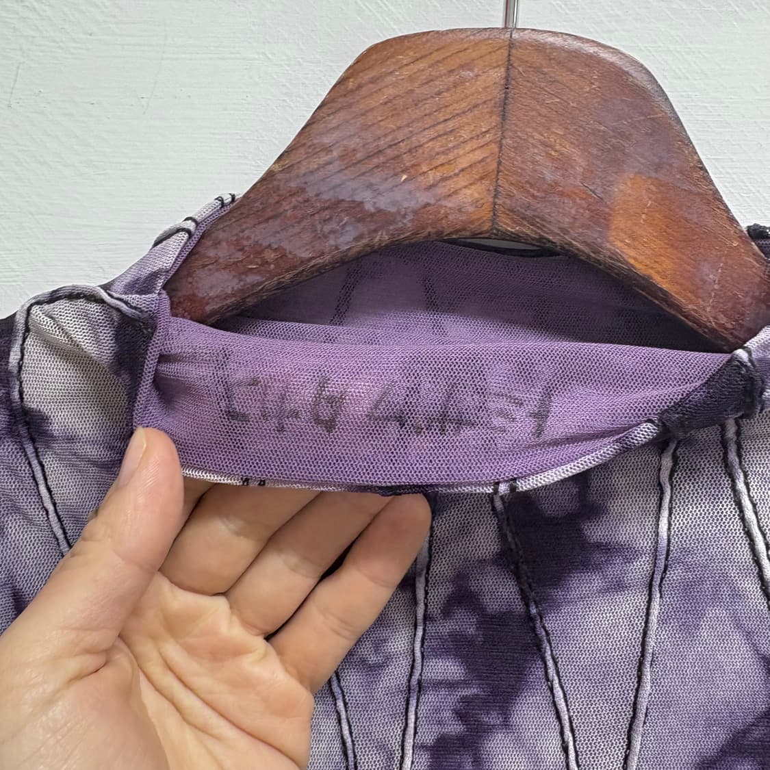 JPN vintage 퍼플 타이다이 시스루 롱 슬리브  상품이미지4