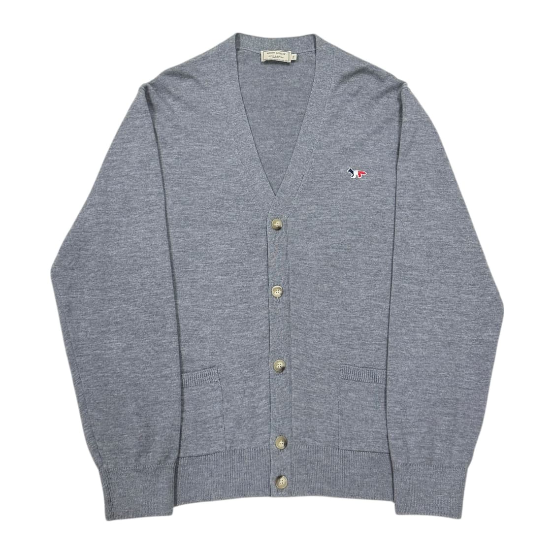 메종키츠네 그레이 트리컬러 폭스 가디건 2XL 상품이미지1