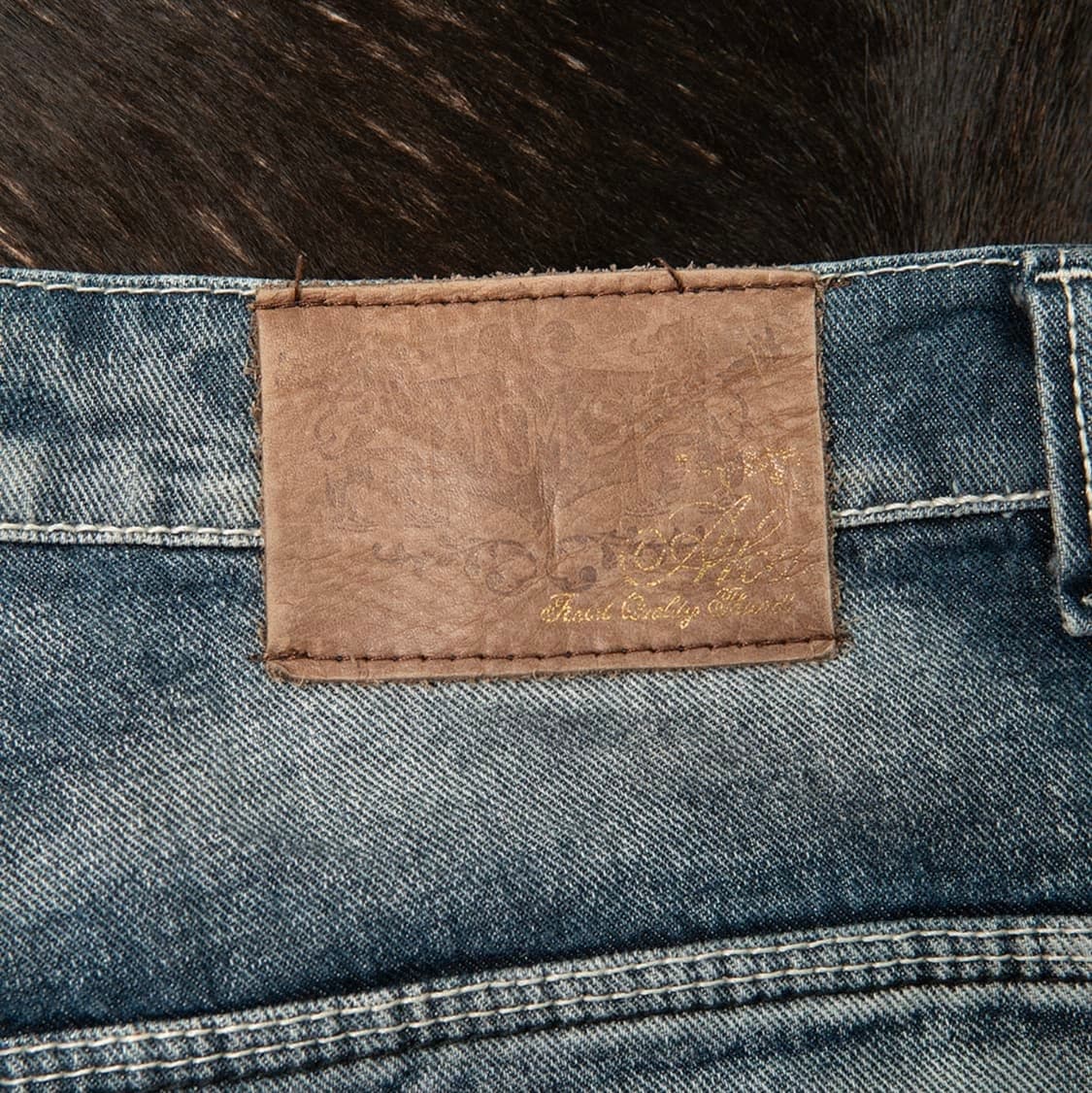 아카데믹스 데님 빈티지 워시드 자수 올드스쿨 연청 데님 팬츠 2000s 상품이미지3