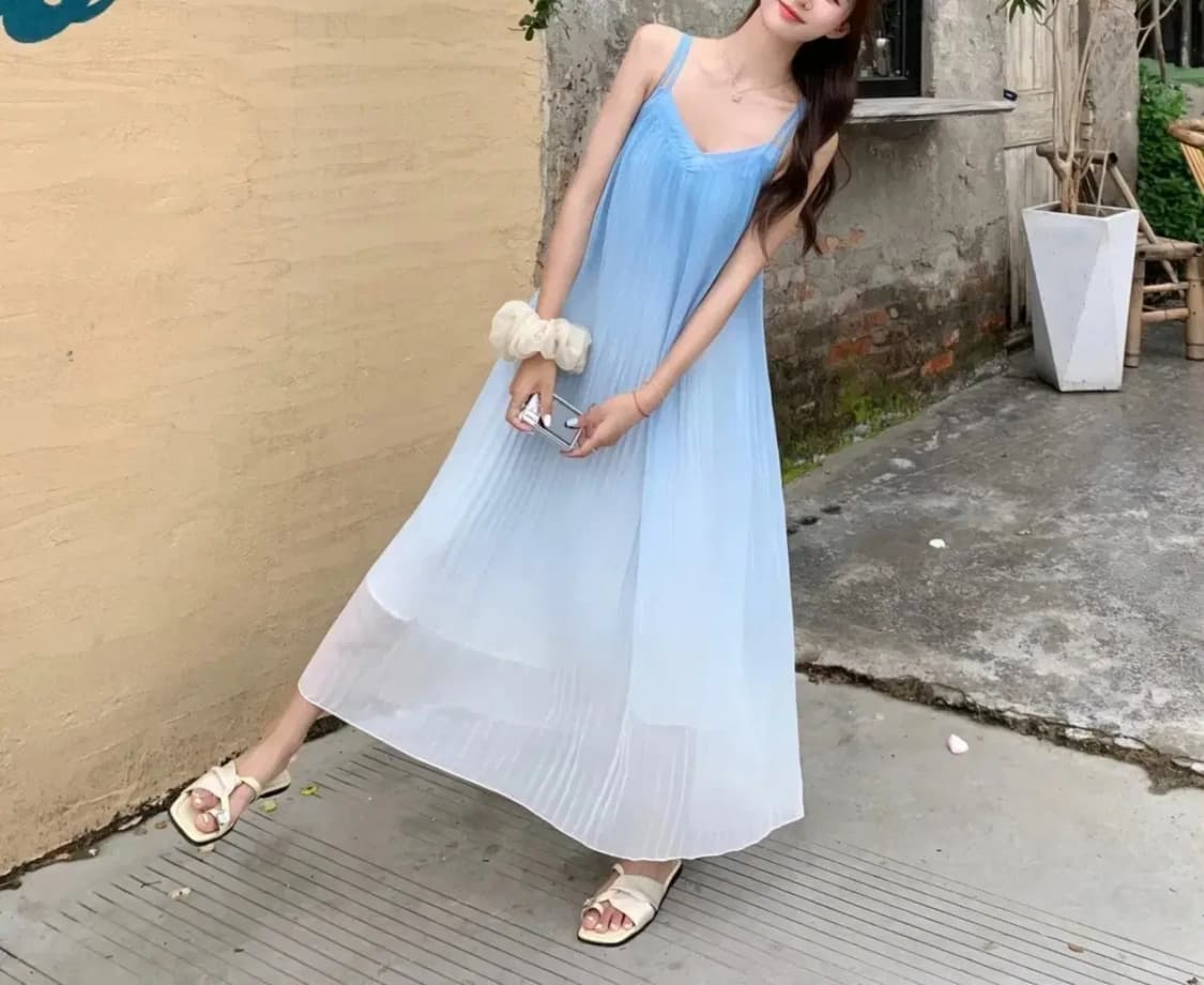 그라데이션 플리츠원피스 상품이미지2