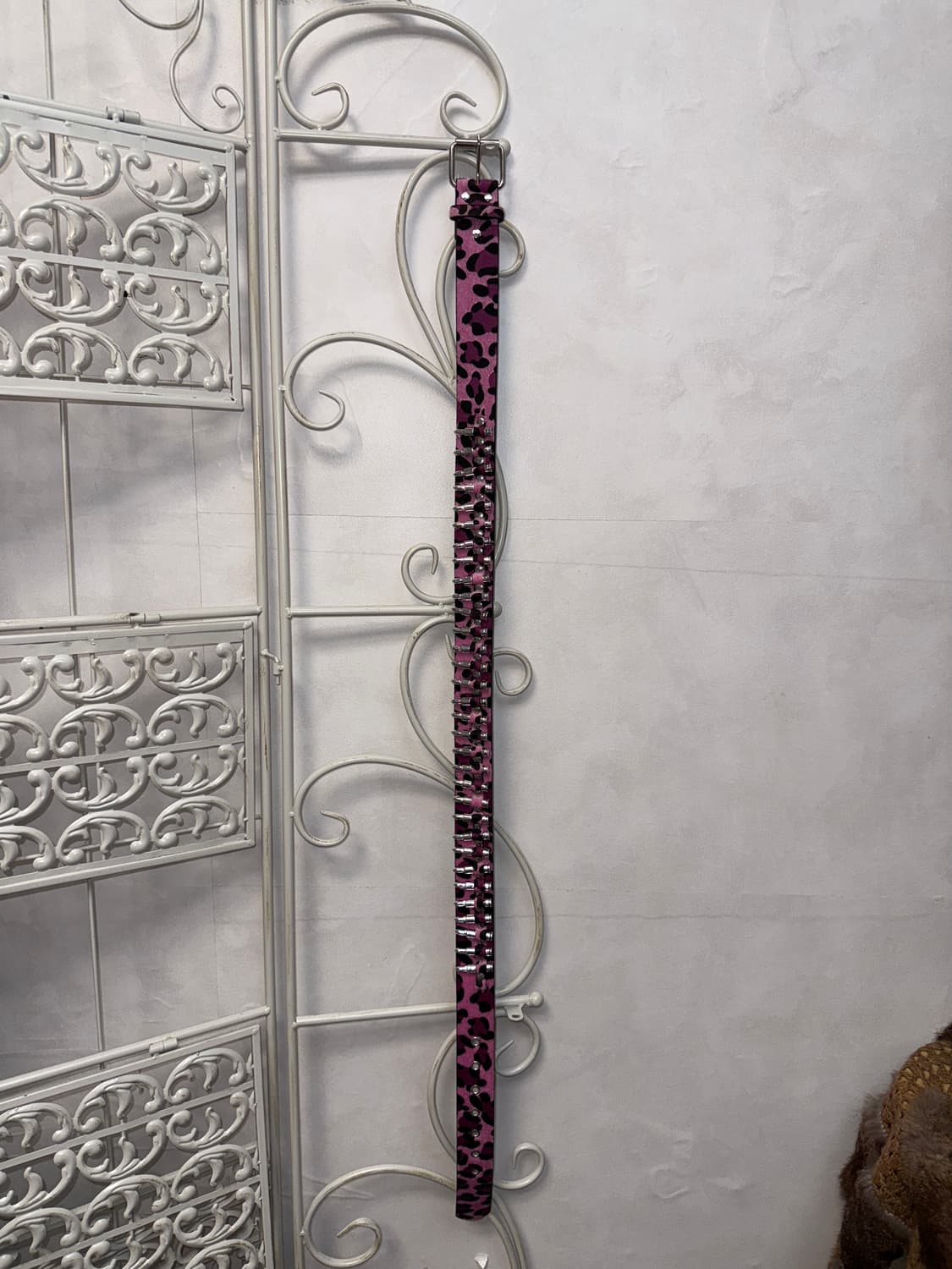Pink leopard fur bullet punching belt 상품이미지3