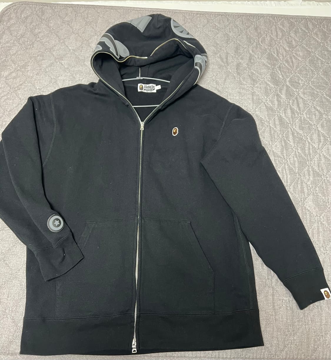 베이프 원 포인트 에이프 헤드 샤크 릴렉스드 핏 풀 집 후드 블랙 L 상품이미지2