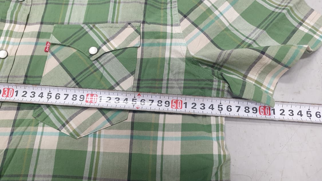 리바이스 웨스턴 체크 반팔 셔츠 L 상품이미지4