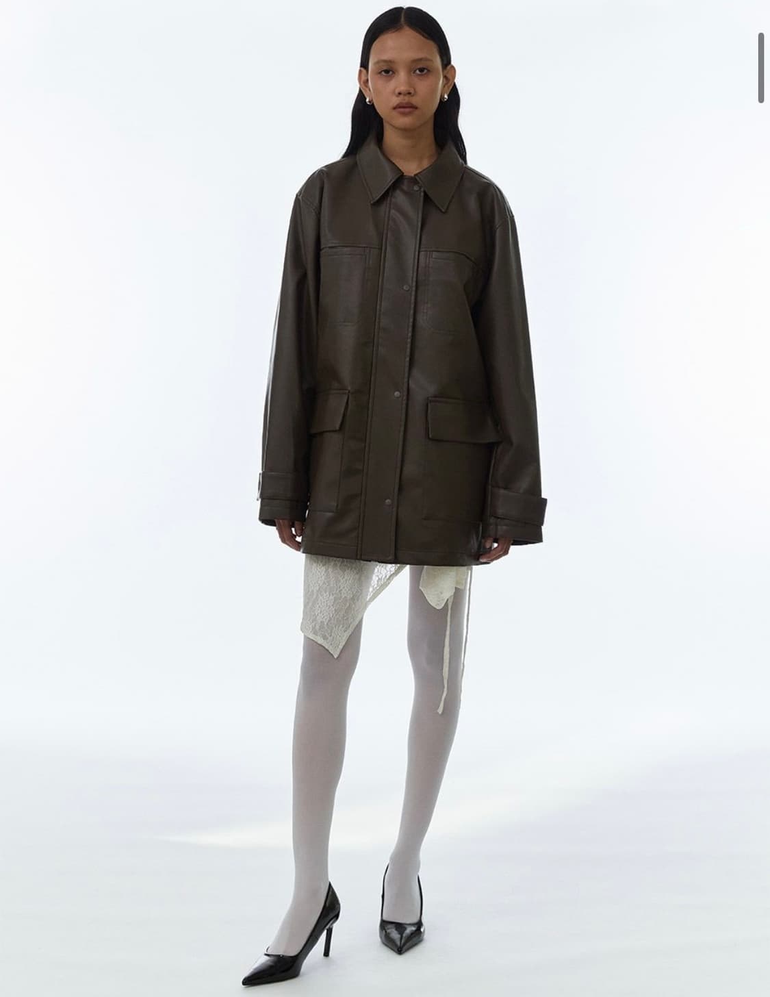 밀로 우먼 비건 레더 카 코트 상품이미지3