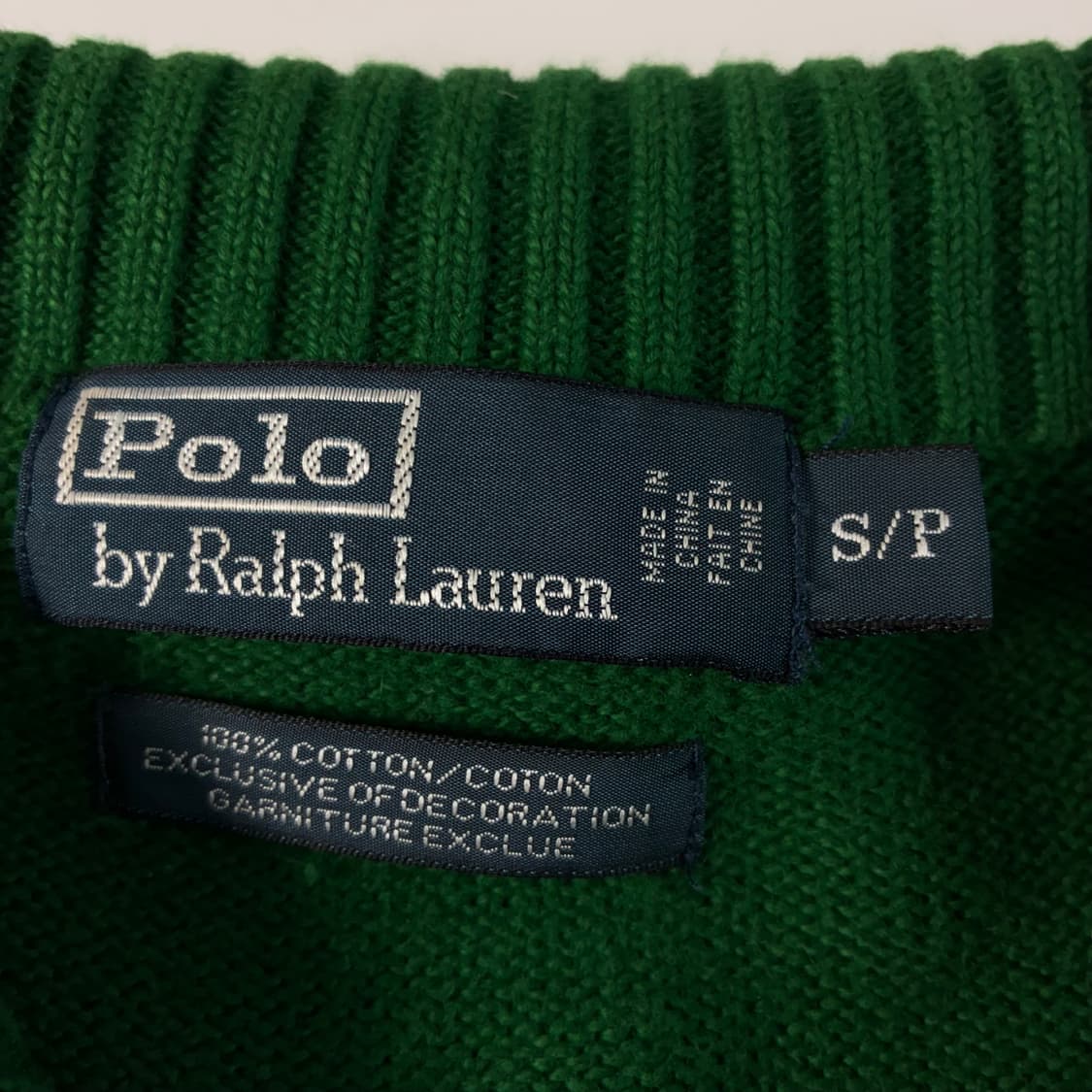 Polo  폴로 랄프로렌 자수 코튼 반집업 그린 니트 상품이미지5