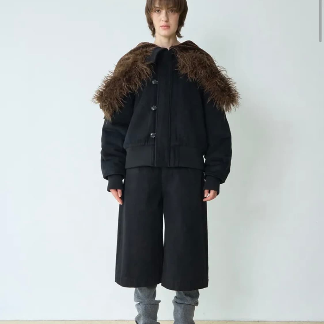 밀로우먼 버튼 플라이트 울 파카 S 상품이미지2