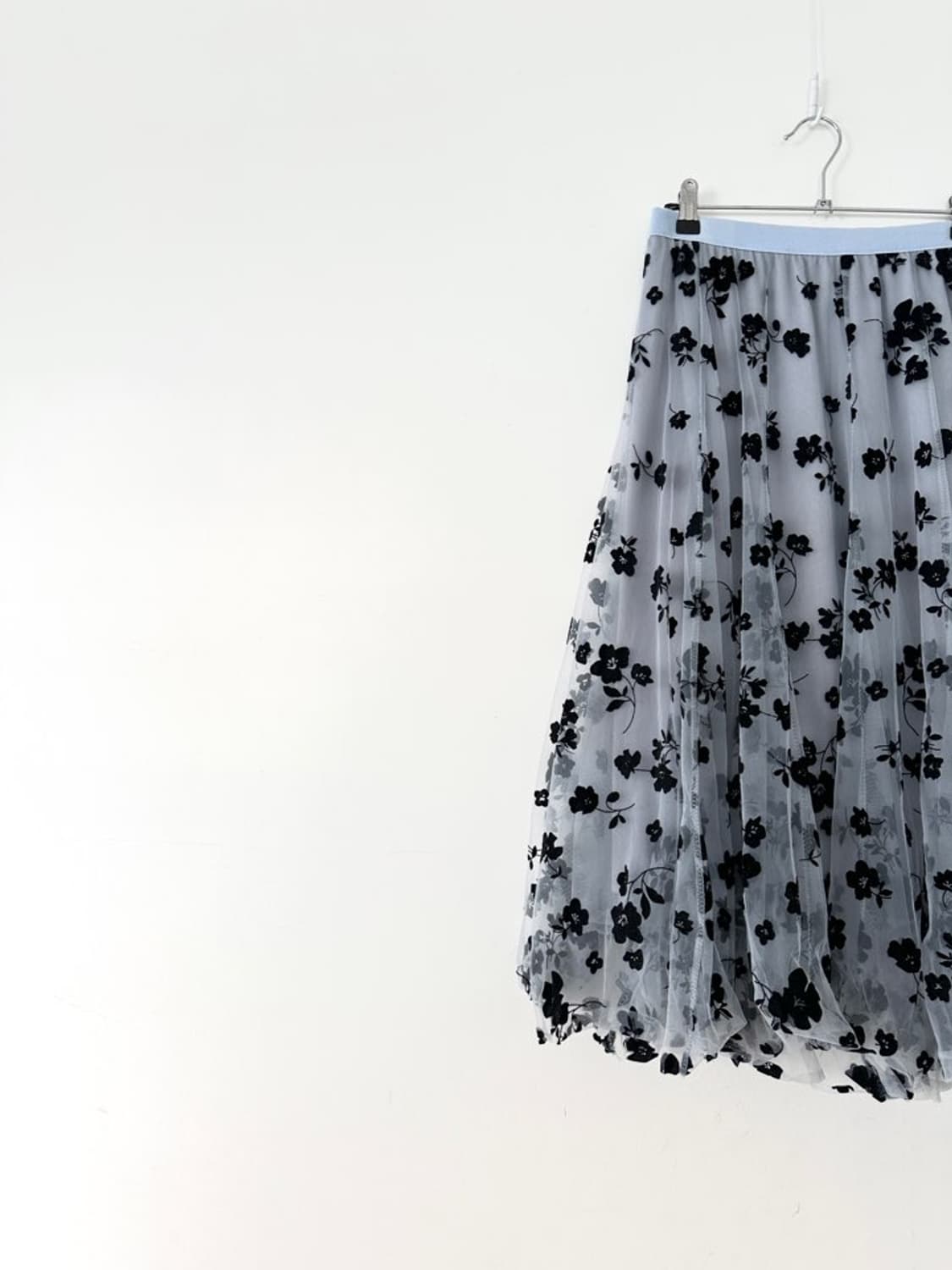Spring flower tulle skirt / sky blue 상품이미지2