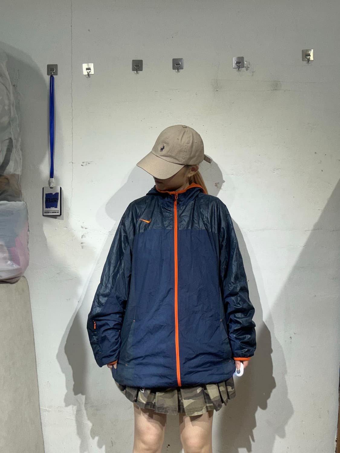 나이키 네이비 후드 오버핏 바람막이 자켓 XL 상품이미지2
