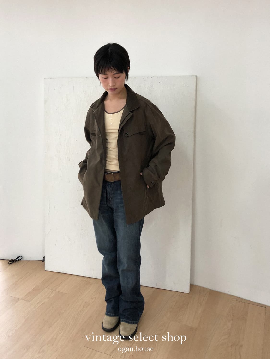 vintage brown minimal jacket(unisex) 상품이미지4