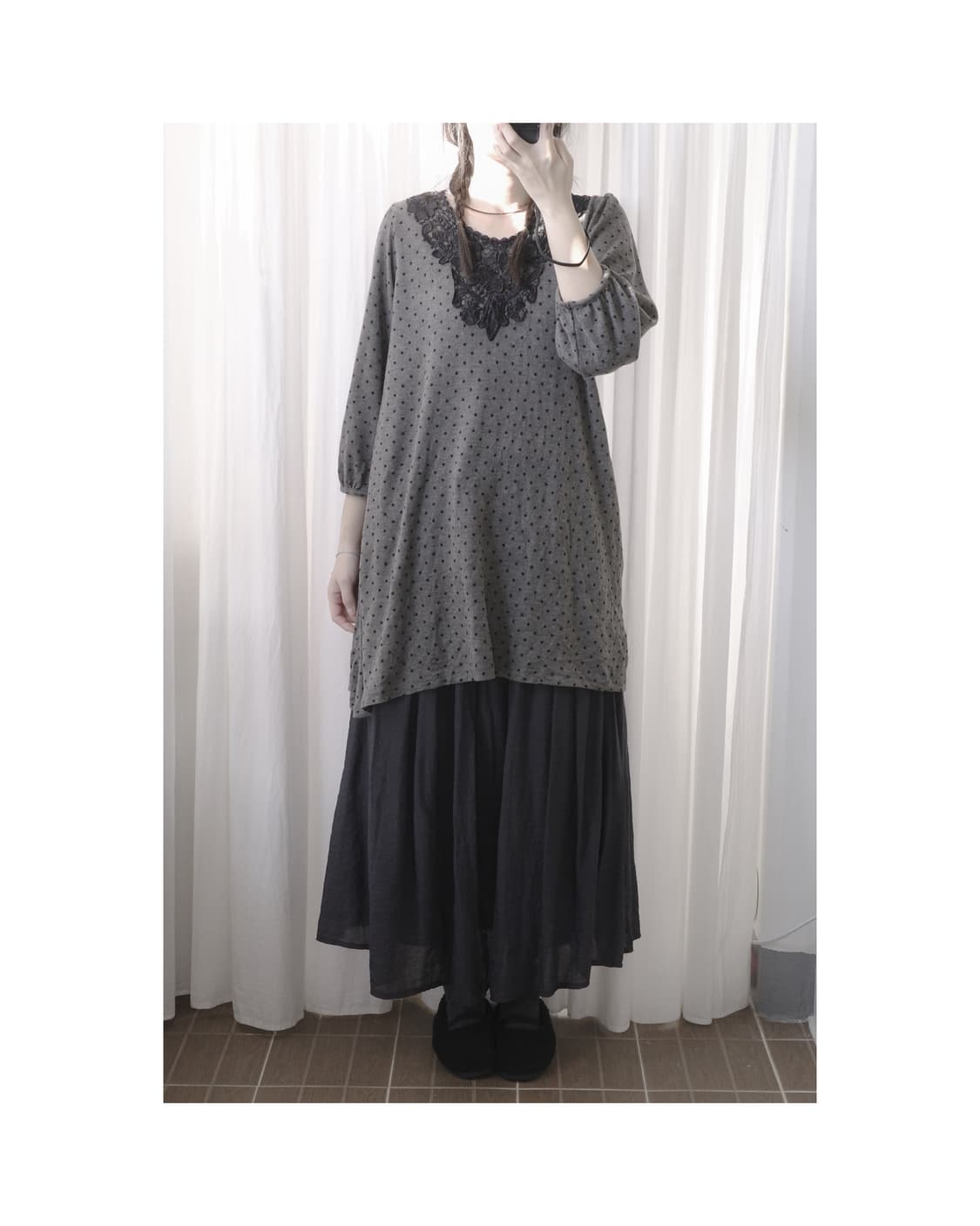 Dot grey lace ops 상품이미지6