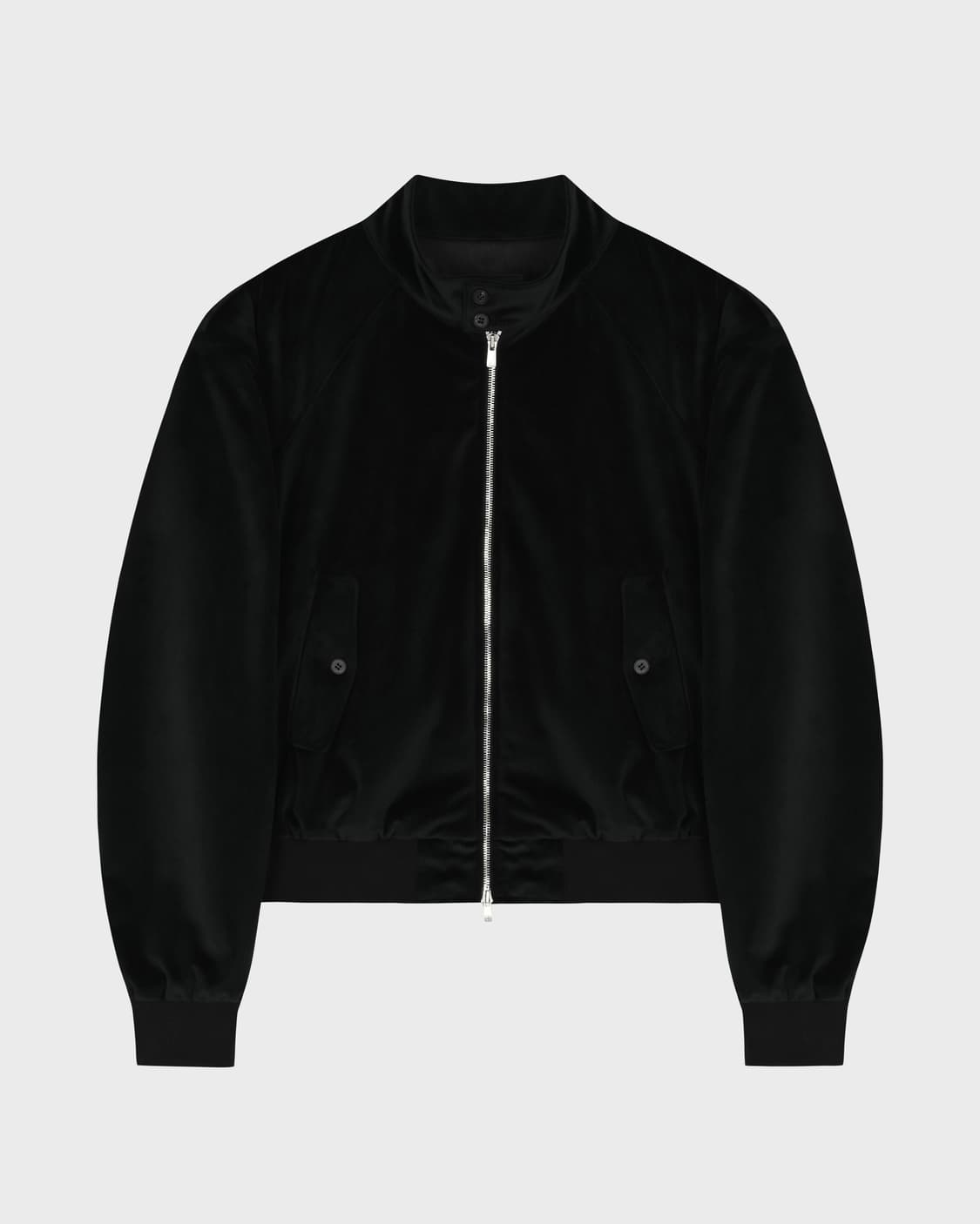 준느 J38 오버 핏 크롭 바라쿠타 자켓 벨벳 블랙 상품이미지1