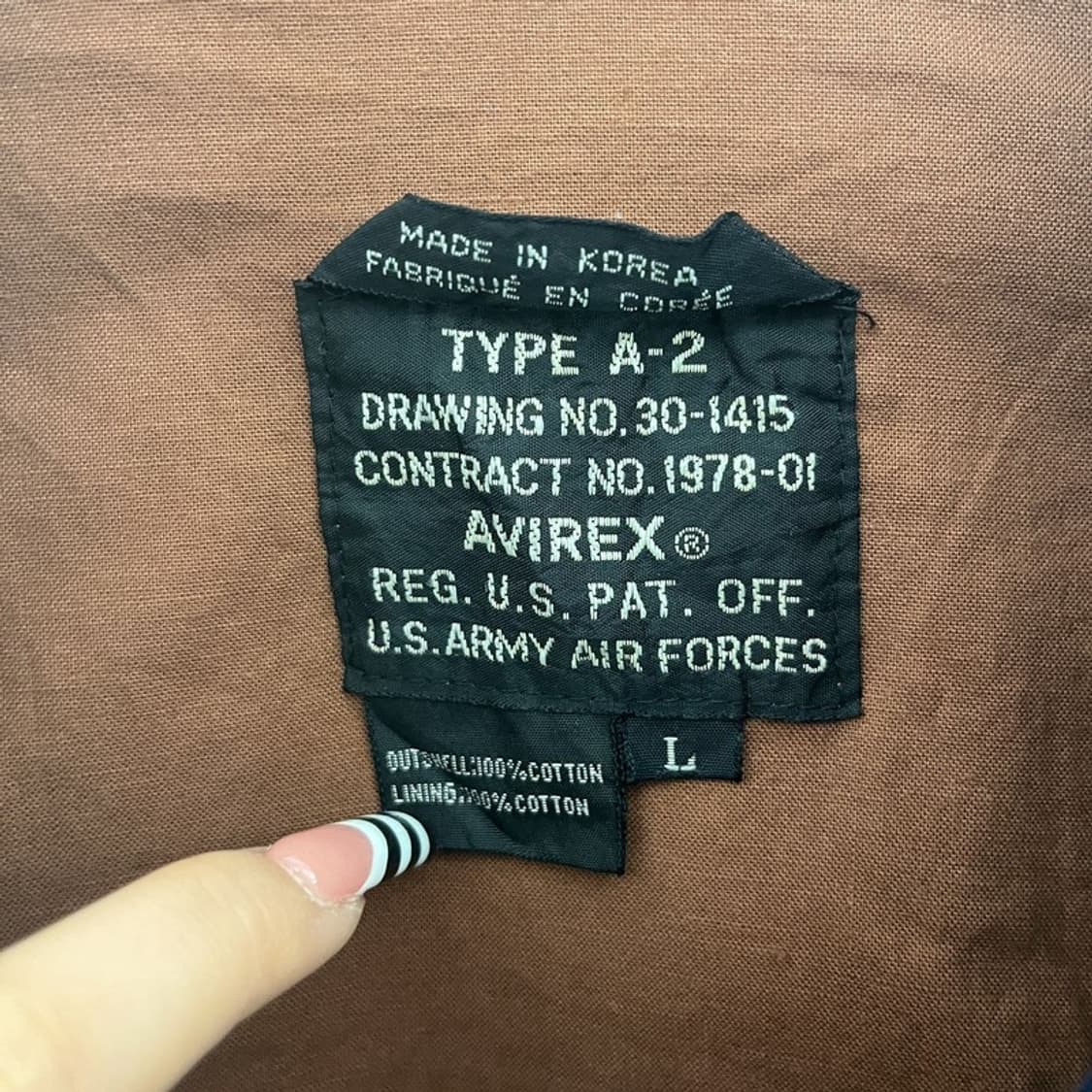 아비렉스 핀업걸 빈티지 A-2 항공자켓 L C10376 상품이미지5